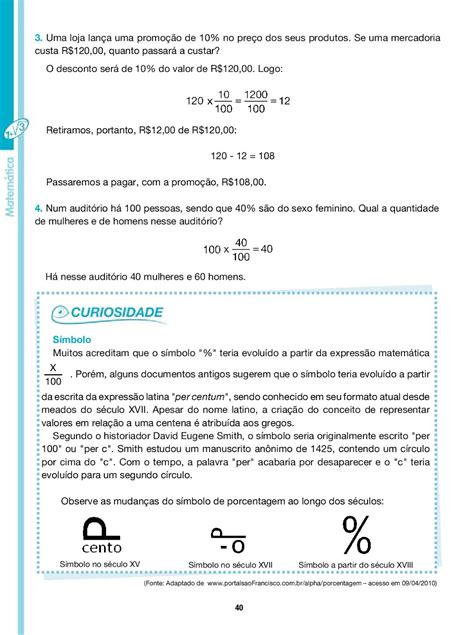 Atividade Sobre Porcentagem 6 Ano