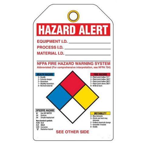 Buy GHS Safety TG8026PT Hazardous Material Tags NFPA Hazard Alert