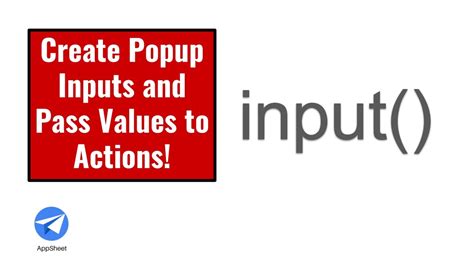 Create Popup Inputs And Pass Values To Actions Using Input Youtube