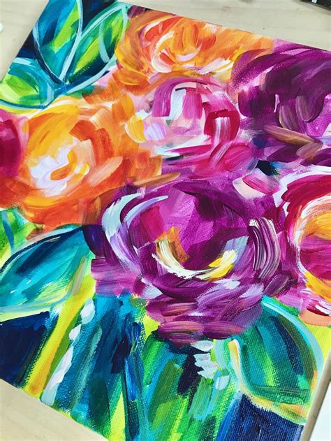 Youtube Abstract Flower Painting Tutorial Expressive Loose Abstract