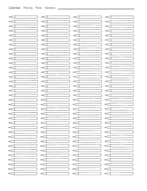 Printable Blank Color Chart Template Printable Word Searches