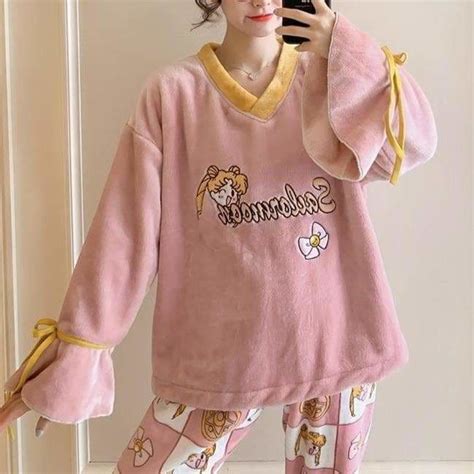 Anime Pink Sailor Moon Pajamas Set Mk16209 Kawaiimoristore