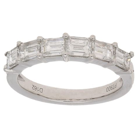 Platinum Baguette Diamond Half Eternity Ring For Sale At 1stdibs