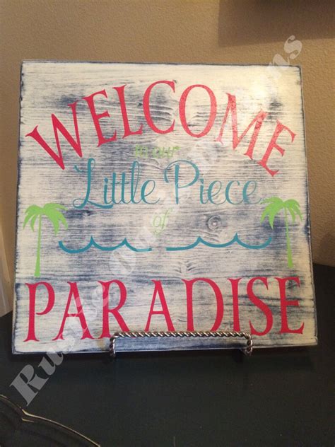 Welcome To Our Little Piece Of Paradise Sign Paradise Pool Etsy