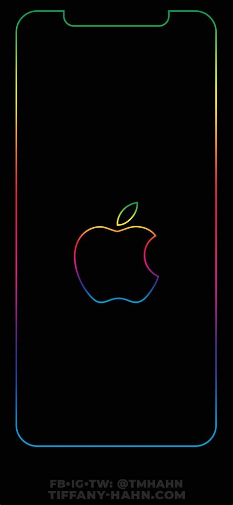 Iphone Xs Max Wallpaper Rainbow Outline Lock Screen Apple V02 Apple Wallpaper Iphone