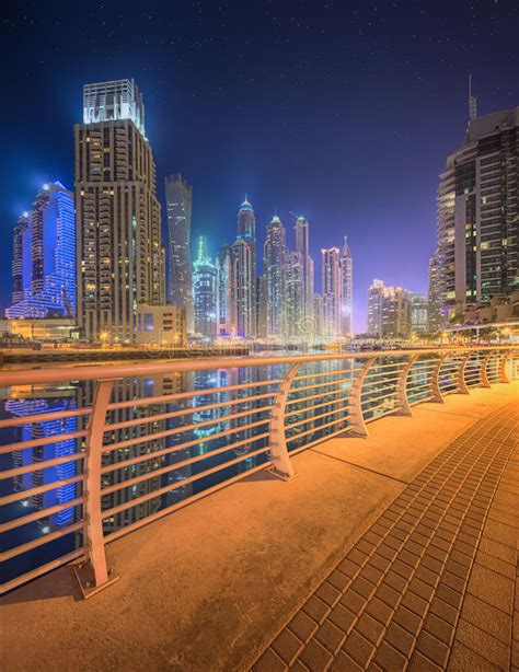 The Beauty Panorama Of Dubai Marina Uae Stock Image Image Of Lights