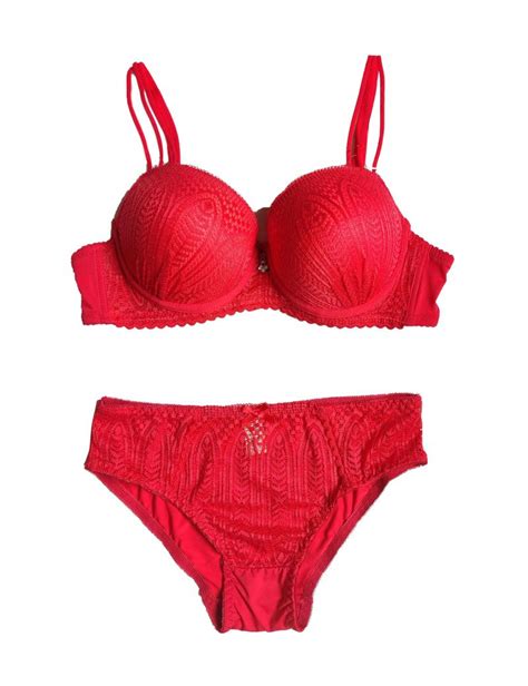 Zimisa Red Lace Design Bra And Panty Set Buy Bras Panties