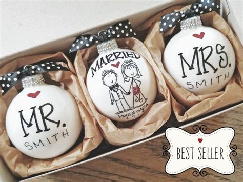 Practical and heartfelt gift ideas that deserve to. Just Married Ornament / First Christmas Bulb Gift Set ...