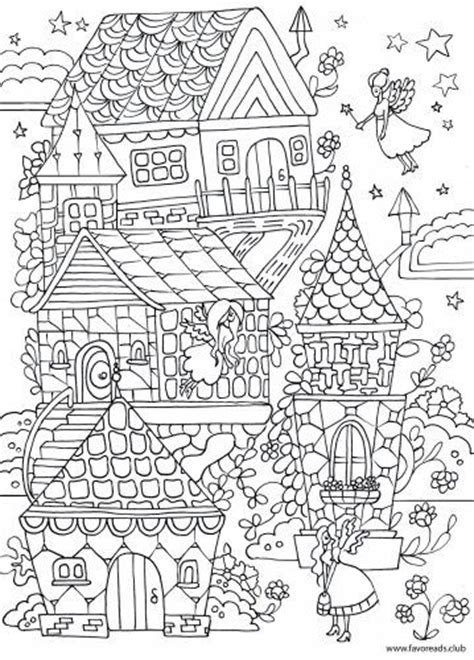 All of these printable coloring sheets are hard to enchanted forest coloring page. Fairy House printable adult coloring page | Zentangles ...