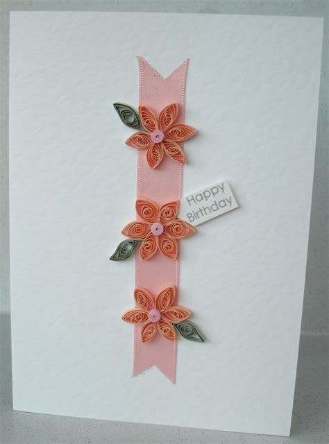 Handmade Quilled Happy Birthday Card With Quilling Flowers Via Etsy Birthday Cards