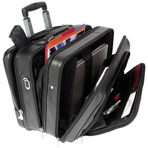 Mcklein Usa C Series Lasalle 17 Leather Wheeled Laptop Overnight Bag