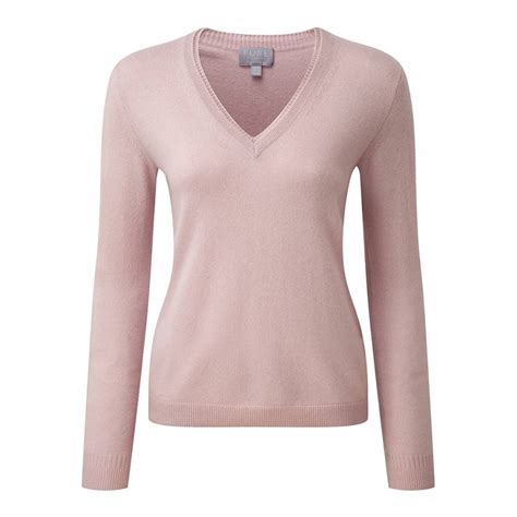 Pale Pink Cashmere Double V Neck Sweater Brandalley
