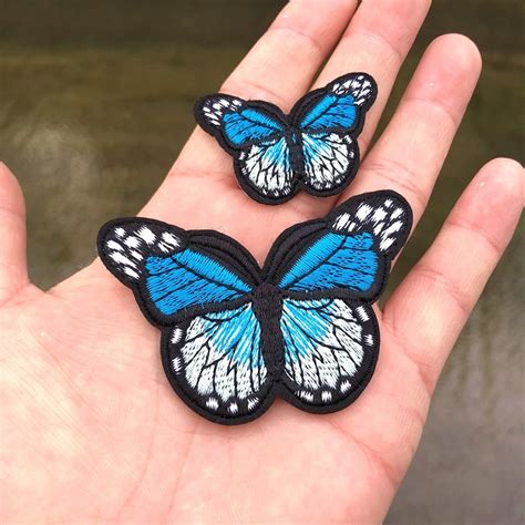 Best Price 2pcs Butterfly Badge Patch Embroidered Sew Iron On Patches