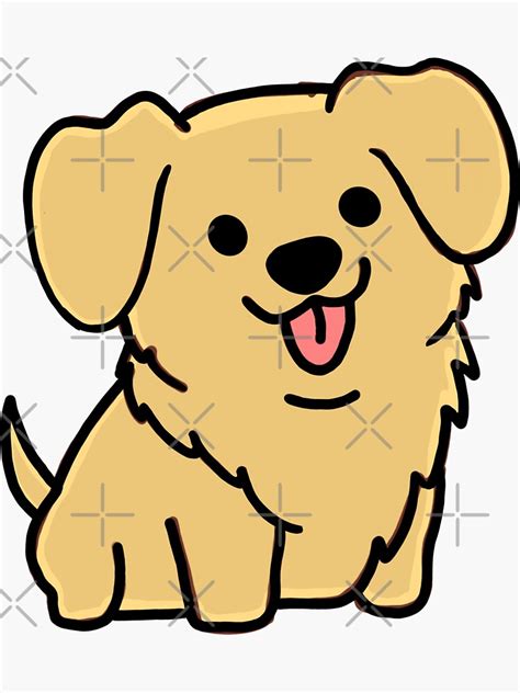 Cute Golden Retriever Dog Sticker For Sale By Millerdesigns Redbubble