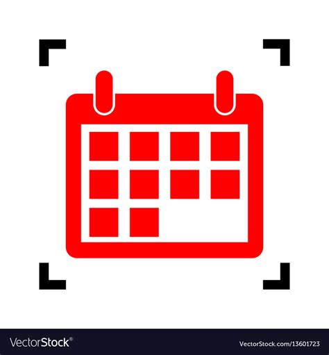 Calendar Sign Red Icon Royalty Free Vector Image