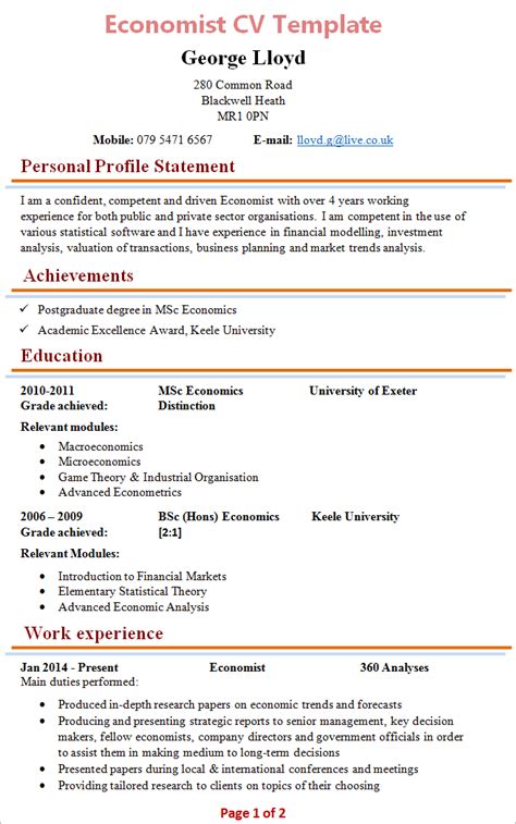 How do you feel about creating your financial analyst resume? economist-cv-template