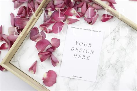 Download 5x7 Card mockup on marble background