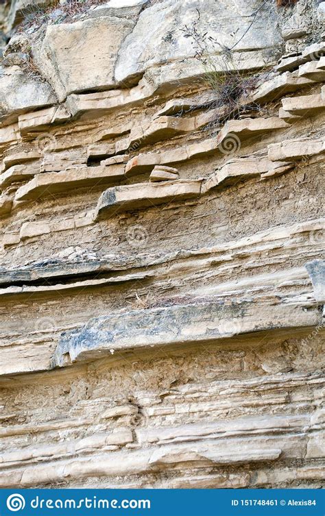 Texture Of Prehistorical Alluvial Layers Solidified Into Sandstone