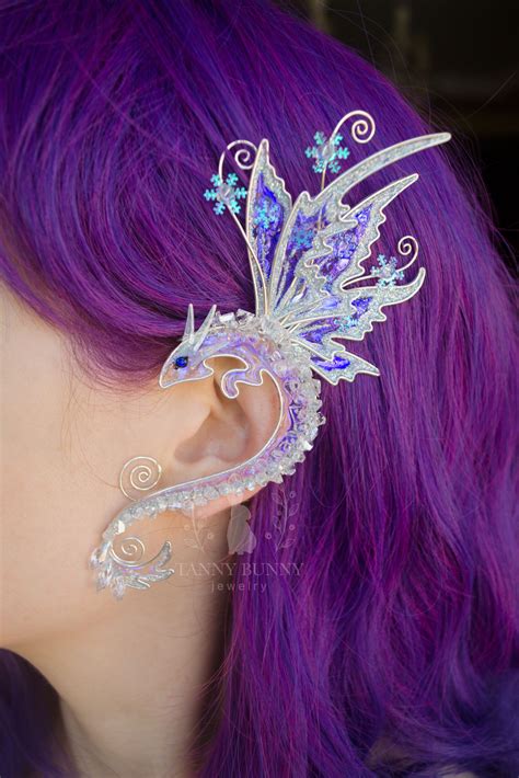 Ice Dragon Ear Cuff No Piercing Dragon Earring Tannybunny Jewelry