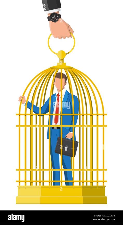 Cage Man Locked Stock Vector Images Alamy