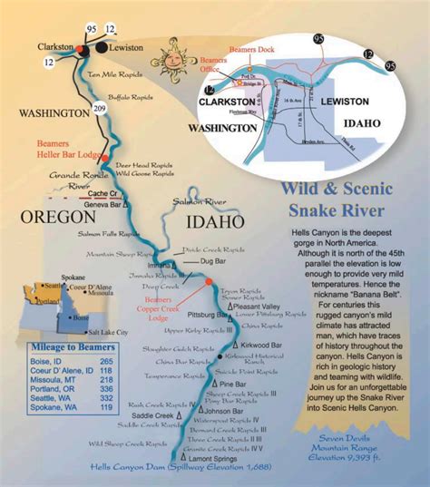 Snake River Map Beamers Hells Canyon Tours