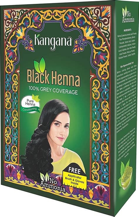 Kangana Black Henna Powder For 100 Grey Coverage Natural Black Henna