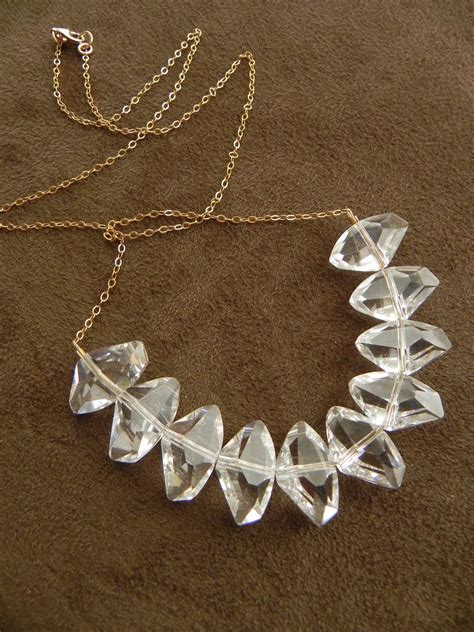 Swarovski Crystal And 14kt Gold Filled Chain Statement Etsy 14kt