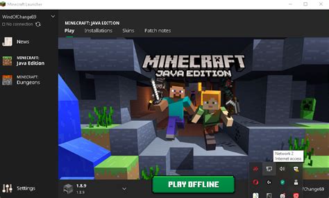 My Minecraft Launcher Says Play Offline Even Though I Am Online