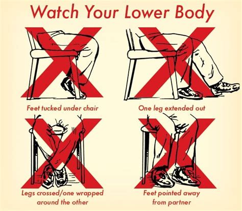 First Impression Body Language Lower Body Legs Illustration Survival