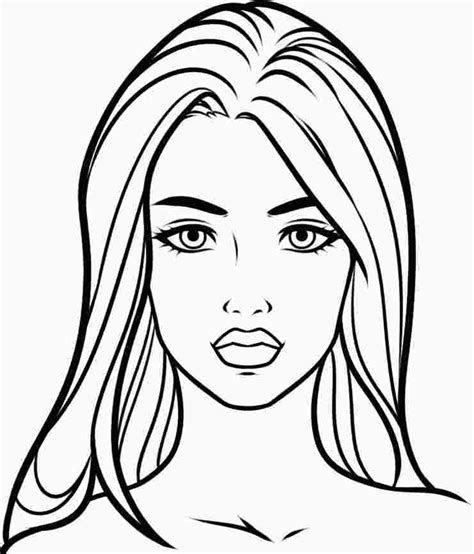 Coloring Girl Face Dibujos De Rostros Faciles Rostro De Mujer Dibujo Mujer Dibujo A Lapiz