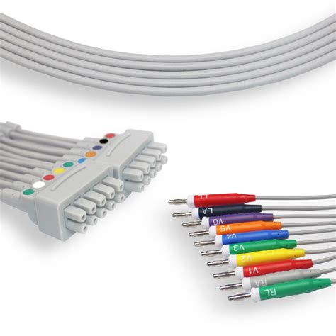 ge marquette 10 lead ekg leadwire banana connector k114mq ekg cables and leadwires