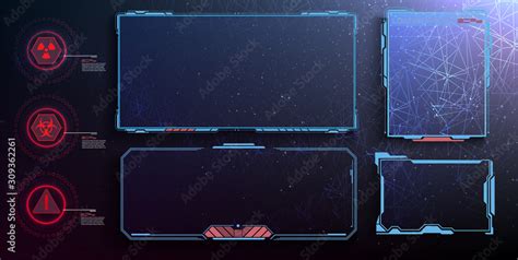 Hud Gui Futuristic Frame User Interface Screen Elements Set Set With