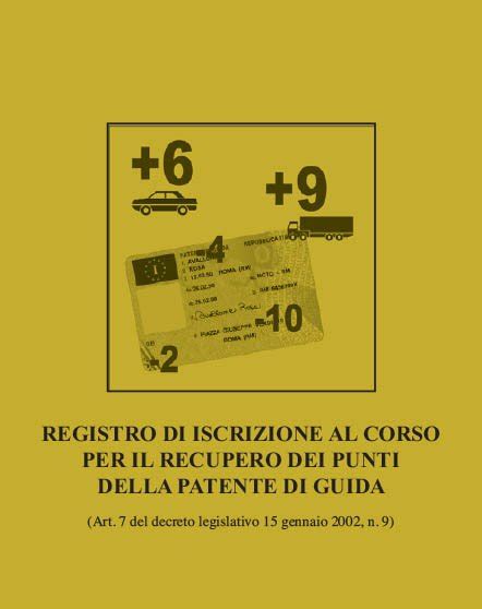 Registro Di Iscrizione Al Corso Di Recupero Punti Patente Di Guida O Cap Essebì Italia