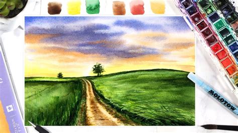 Online Course Simple Watercolor Landscape Painting For Beginners From
