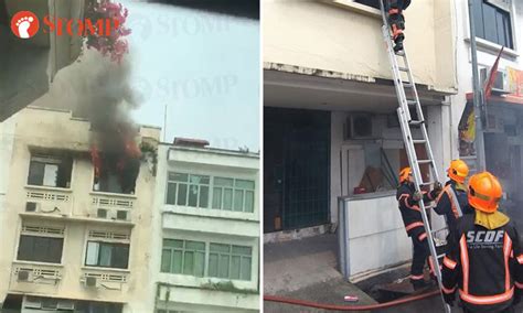 20 Occupants Evacuated After Fire Breaks Out At Geylang Shophouse Units