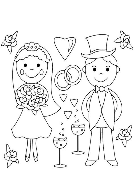 Free And Easy To Print Wedding Coloring Pages Tulamama
