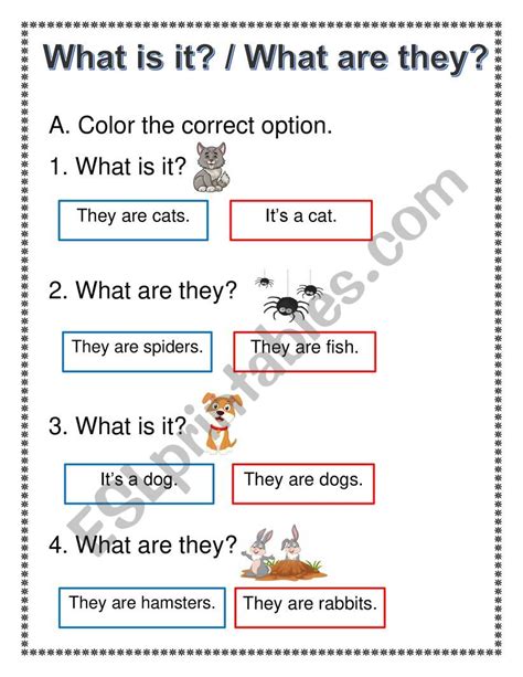 What Is It And What Are They Esl Worksheet By Lahm