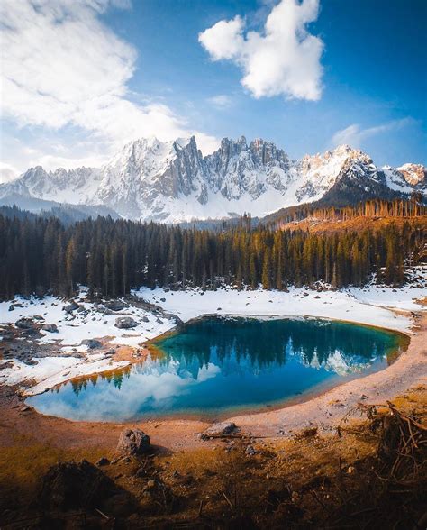 Lago Di Carezza Dolomites South Tyrol Italy Karersee Dolomiten Natur