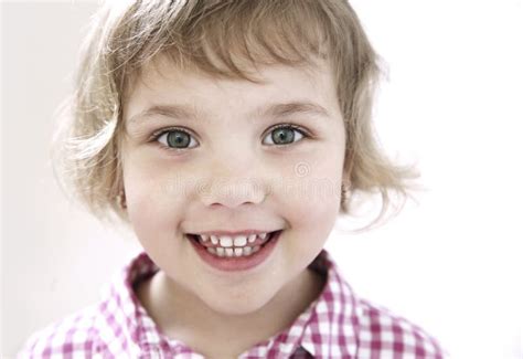 Child Girl Smiling Face Closeuptoddler Portrait Nice Happy Kid Stock