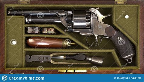 Cased Pistol Revolver Original Antique Stock Photo Image Of Firearm
