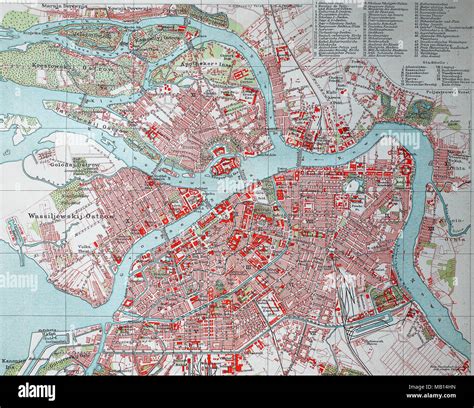 Stadtplan Von St Petersburg Russland 1895 City Map Of Sankt