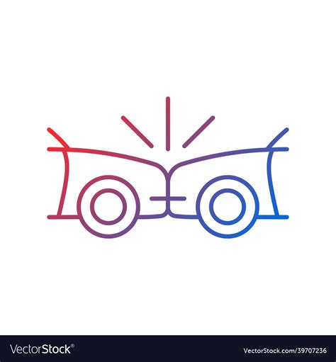 head on collision gradient linear icon royalty free vector