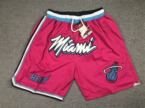 Miami Heat Pink Swingman Throwback Shorts Nba Shorts Miami Heat