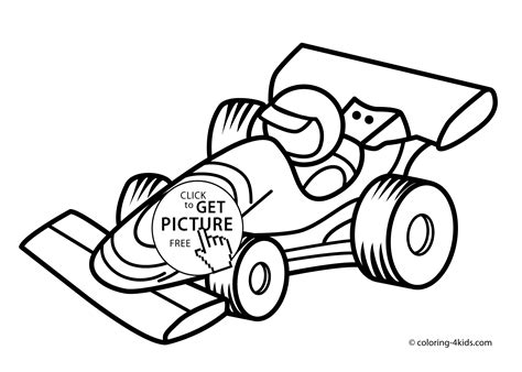 Racing Car Transportation Coloring Page For Kids, Printable Free