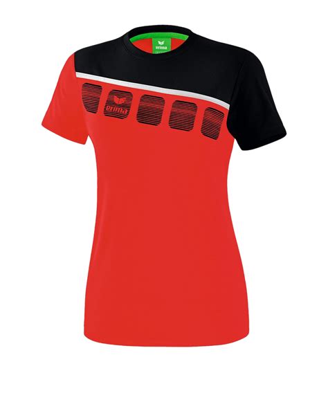 Erima 5 C T Shirt Damen Rot Schwarz Teamsport T Shirts
