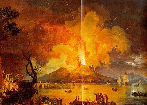 eruption of mount vesuvius with the ponte della maddalena in the distance by pierre jacques