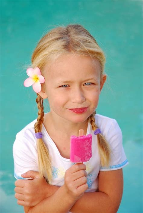 Girl With Popsicle Stock Image Image Of Youngster Eating 5050189