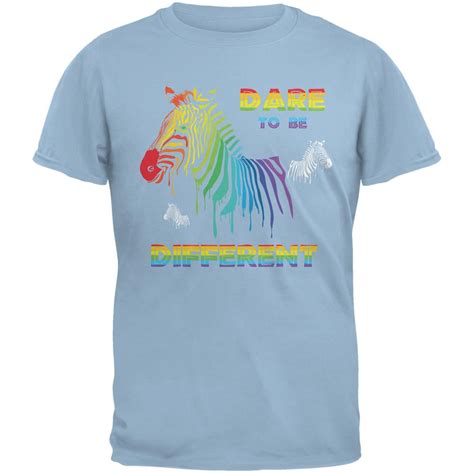 Old Glory Gay Pride LGBT Dare To Be Different Light Blue Adult T