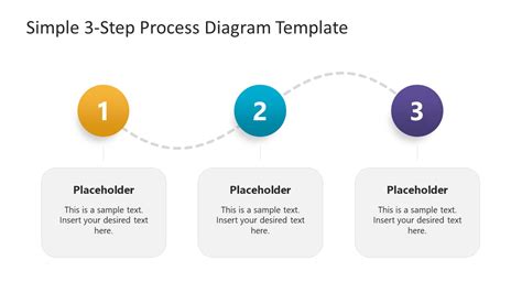Simple 3 Step Process Diagram Template For Powerpoint