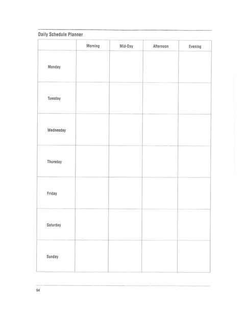 7 Day Planner Templates At